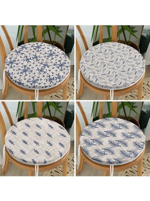 Rem Home Rengirenk Dekoratif Sandalye Minderi Yuvarlak 40 x 40 cm Mutfak Balkon Oturma Minderi