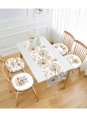 Rem Home Rengirenk Dekoratif Sandalye Minderi Sarı Yuvarlak 45 x 140 cm Mutfak Balkon Oturma Minderi