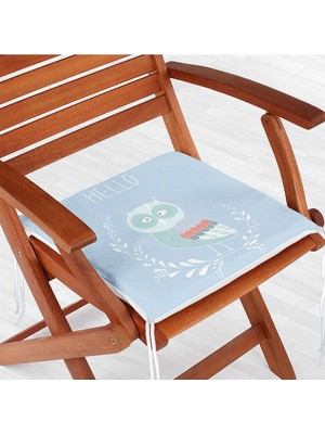 Rem Home Rengirenk Dekoratif Sandalye Minderi Mavi Modern 40 x 40 cm Mutfak Balkon Oturma Minderi