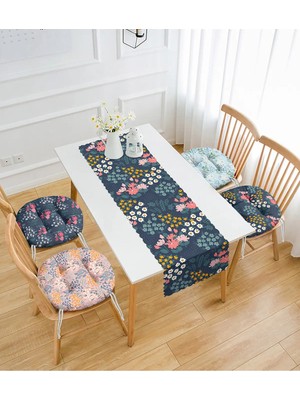 Rem Home Rengirenk Dekoratif Sandalye Minderi Sarı Yuvarlak 45 x 140 cm Mutfak Balkon Oturma Minderi
