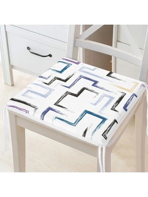 Rem Home Rengirenk Dekoratif Sandalye Minderi Modern 40 x 40 cm Mutfak Balkon Oturma Minderi