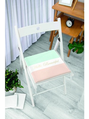 Rem Home Rengirenk Dekoratif Sandalye Minderi Yeşil Modern 40 x 40 cm Mutfak Balkon Oturma Minderi