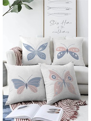 Rem Home Rengirenk Dekoratif Kırlent Kılıfı Beyaz Modern 43 x 43 cm Salon Koltuk Kanepe Yastık Kılıfı