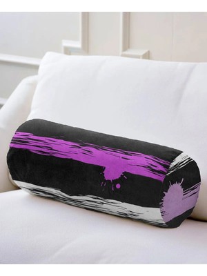 Rem Home Rengirenk Dekoratif Kırlent Kılıfı Siyah Puantiye 60 x 20 cm Salon Koltuk Kanepe Yastık Kılıfı