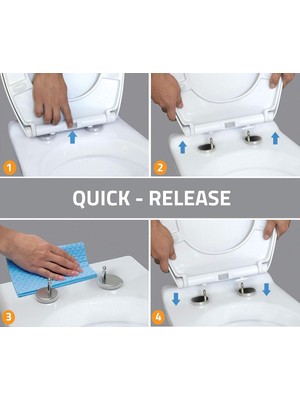 Aqua Bagno / Otomatik Kapanma Sistemli Klozet Kapağı, Antibakteriyel, Ab'de Üretilmiştir, Çıka