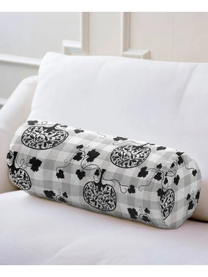 Rem Home Rengirenk Dekoratif Kırlent Kılıfı Beyaz Ekose 60 x 20 cm Salon Koltuk Kanepe Yastık Kılıfı