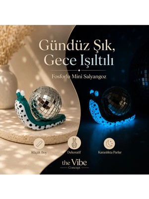  Fosforlu Aynalı Disko Salyangoz Turkuaz 8 cm