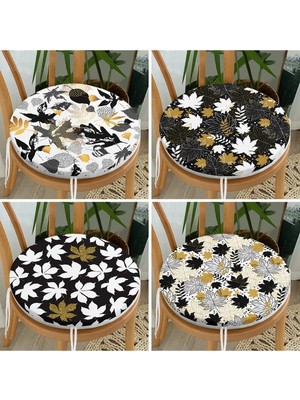 Rem Home Rengirenk Dekoratif Sandalye Minderi Yaprak Yuvarlak 40 x 40 cm Mutfak Balkon Oturma Minderi