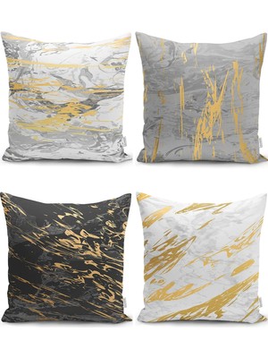Rem Home Rengirenk Dekoratif Kırlent Kılıfı Soyut 43 x 43 cm Salon Koltuk Kanepe Yastık Kılıfı