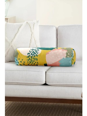 Rem Home Rengirenk Dekoratif Kırlent Kılıfı Modern 60 x 20 cm Salon Koltuk Kanepe Yastık Kılıfı