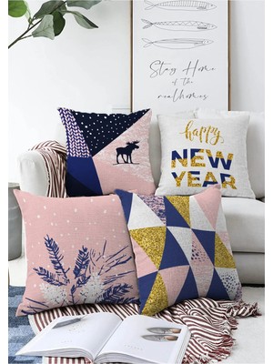 Rem Home Rengirenk Dekoratif Kırlent Kılıfı Modern 43 x 43 cm Salon Koltuk Kanepe Yastık Kılıfı