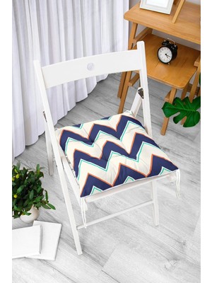 Rem Home Rengirenk Dekoratif Sandalye Minderi Beyaz Hayvan Kare Bağcıklı 40 x 40 cm Mutfak Balkon Oturma Minderi