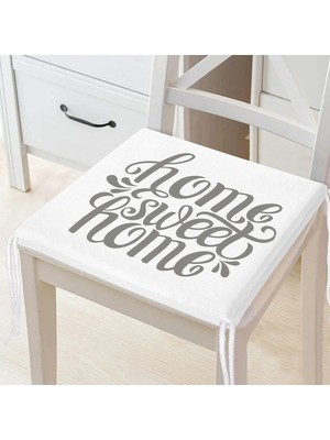 Rem Home Rengirenk Dekoratif Sandalye Minderi Gri Modern 40 x 40 cm Mutfak Balkon Oturma Minderi