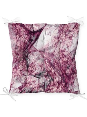 Rem Home Rengirenk Dekoratif Sandalye Minderi Beyaz Modern 40 x 40 cm Mutfak Balkon Oturma Minderi