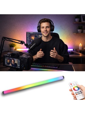 Ledarmy Pixel RGB LED Işık Kanalı 12V Hazır Tak-Çalıştır 1 Metre Dinamik Efektli Alüminyum Profil Gamer Streamer Stüdyo & Dış Mekan Aydınlatma