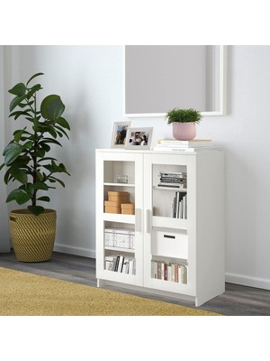 Dekorex KNS-104-C-BEYAZ 2 Cam Kapaklı Konsol