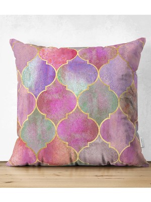 Rem Home Rengirenk Dekoratif Kırlent Kılıfı Sarı 43 x 43 cm Salon Koltuk Kanepe Yastık Kılıfı