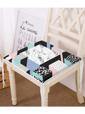 Rem Home Rengirenk Dekoratif Sandalye Minderi Modern 40 x 40 cm Mutfak Balkon Oturma Minderi