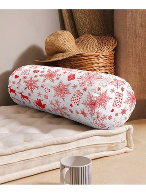 Rem Home Rengirenk Dekoratif Kırlent Kılıfı Beyaz Modern 60 x 20 cm Salon Koltuk Kanepe Yastık Kılıfı