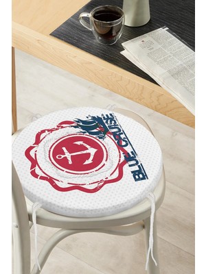 Rem Home Rengirenk Dekoratif Sandalye Minderi Yuvarlak 40 x 40 cm Mutfak Balkon Oturma Minderi