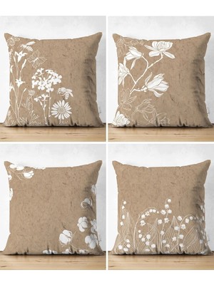 Rem Home Rengirenk Dekoratif Kırlent Kılıfı Beyaz Modern 43 x 43 cm Salon Koltuk Kanepe Yastık Kılıfı