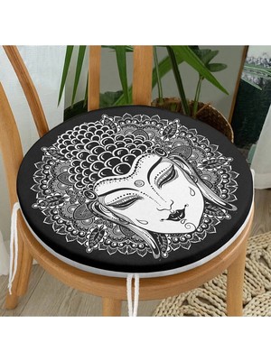 Rem Home Rengirenk Dekoratif Sandalye Minderi Beyaz Yuvarlak 40 x 40 cm Mutfak Balkon Oturma Minderi