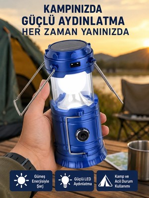 Zenviaa Katlanabilir USB Çıkışlı Kamp Feneri – Şarj Edilebilir, Dayanıklı ve Çok Fonksiyo