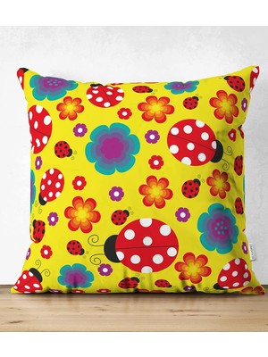 Rem Home Rengirenk Dekoratif Kırlent Kılıfı Sarı Modern 43 x 43 cm Salon Koltuk Kanepe Yastık Kılıfı