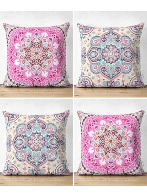 Rem Home Rengirenk Dekoratif Kırlent Kılıfı 43 x 43 cm Salon Koltuk Kanepe Yastık Kılıfı