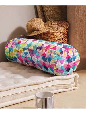 Rem Home Rengirenk Dekoratif Kırlent Kılıfı Sarı 60 x 20 cm Salon Koltuk Kanepe Yastık Kılıfı