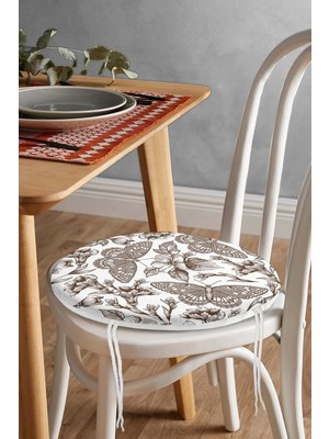 Rem Home Rengirenk Dekoratif Sandalye Minderi Yuvarlak 40 x 40 cm Mutfak Balkon Oturma Minderi