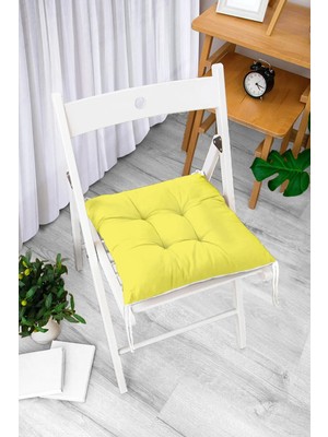 Rem Home Rengirenk Dekoratif Sandalye Minderi Beyaz Hayvan Bağcıklı 40 x 40 cm Mutfak Balkon Oturma Minderi
