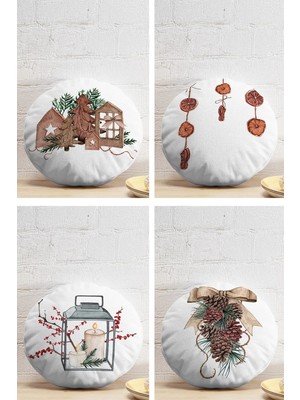 Rem Home Rengirenk Dekoratif Kırlent Kılıfı Beyaz Modern 43 x 43 cm Salon Koltuk Kanepe Yastık Kılıfı