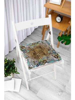 Rem Home Rengirenk Dekoratif Sandalye Minderi Beyaz Modern 40 x 40 cm Mutfak Balkon Oturma Minderi