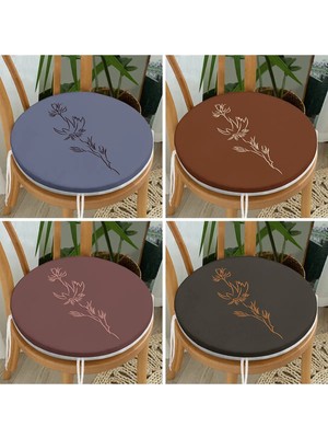 Rem Home Rengirenk Dekoratif Sandalye Minderi Yuvarlak 40 x 40 cm Mutfak Balkon Oturma Minderi