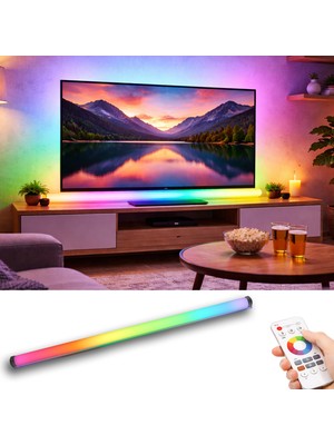Ledarmy Pixel RGB LED Işık Kanalı 12V Hazır Tak-Çalıştır 2 Metre Dinamik Efektli Alüminyum Profil Gamer Streamer Stüdyo & Dış Mekan Aydınlatma