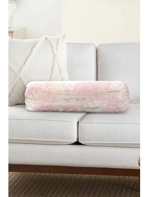 Rem Home Rengirenk Dekoratif Kırlent Kılıfı Mermer 60 x 20 cm Salon Koltuk Kanepe Yastık Kılıfı