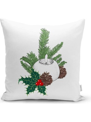 Rem Home Rengirenk Dekoratif Kırlent Kılıfı Sarı Yaprak 43 x 43 cm Salon Koltuk Kanepe Yastık Kılıfı