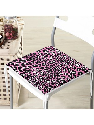 Rem Home Rengirenk Dekoratif Sandalye Minderi Pembe Modern 40 x 40 cm Mutfak Balkon Oturma Minderi