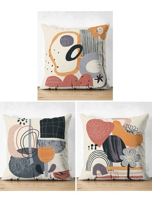 Rem Home Rengirenk Dekoratif Kırlent Kılıfı Beyaz Modern 43 x 43 cm Salon Koltuk Kanepe Yastık Kılıfı