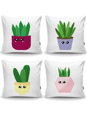 Rem Home Rengirenk Dekoratif Kırlent Kılıfı Beyaz 45 x 45 cm Salon Koltuk Kanepe Yastık Kılıfı