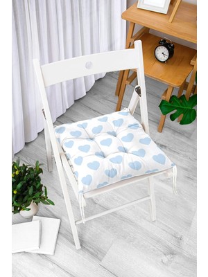 Rem Home Rengirenk Dekoratif Sandalye Minderi Beyaz Hayvan Bağcıklı 40 x 40 cm Mutfak Balkon Oturma Minderi