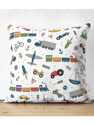 Rem Home Rengirenk Dekoratif Kırlent Kılıfı 43 x 43 cm Salon Koltuk Kanepe Yastık Kılıfı