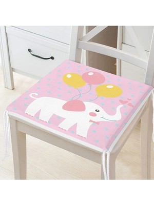 Rem Home Rengirenk Dekoratif Sandalye Minderi Pembe Modern 40 x 40 cm Mutfak Balkon Oturma Minderi
