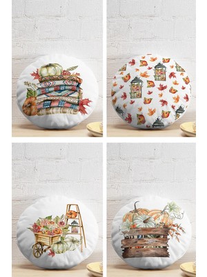 Rem Home Rengirenk Dekoratif Kırlent Kılıfı Beyaz Modern 43 x 43 cm Salon Koltuk Kanepe Yastık Kılıfı