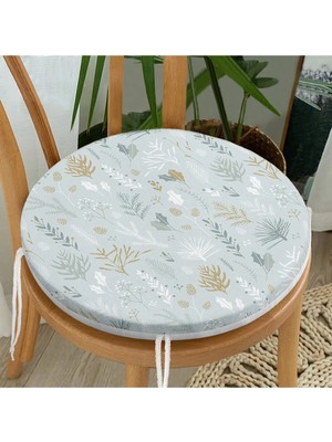 Rem Home Rengirenk Dekoratif Sandalye Minderi Yaprak Yuvarlak 40 x 40 cm Mutfak Balkon Oturma Minderi
