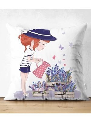 Rem Home Rengirenk Dekoratif Kırlent Kılıfı 43 x 43 cm Salon Koltuk Kanepe Yastık Kılıfı