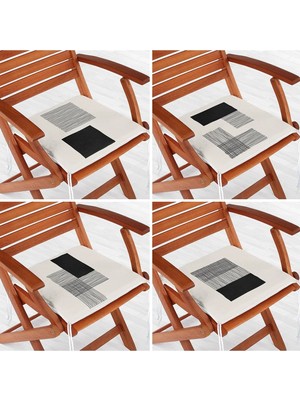 Rem Home Rengirenk Dekoratif Sandalye Minderi Krem Kare 40 x 40 cm Mutfak Balkon Oturma Minderi