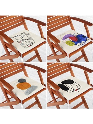 Rem Home Rengirenk Dekoratif Sandalye Minderi 40 x 40 cm Mutfak Balkon Oturma Minderi