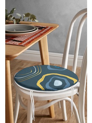 Rem Home Rengirenk Dekoratif Sandalye Minderi Modern Yuvarlak 40 x 40 cm Mutfak Balkon Oturma Minderi